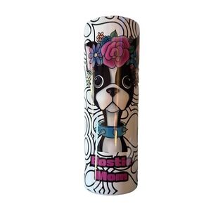 Bostie Mom Boston Terrier Tumbler Cup Insulated Travel Mug No Lid